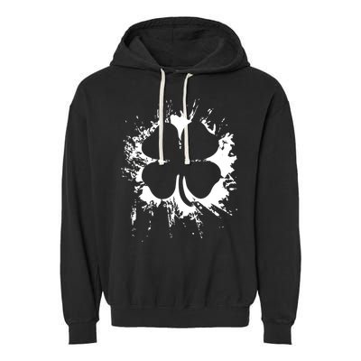 Cloverleaf Trace Splatter St. Patrick's Day Garment-Dyed Fleece Hoodie