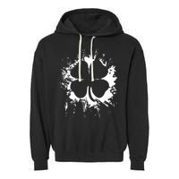 Cloverleaf Trace Splatter St. Patrick's Day Garment-Dyed Fleece Hoodie