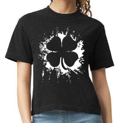 Cloverleaf Trace Splatter St. Patrick's Day Comfort Colors Boxy T-Shirt