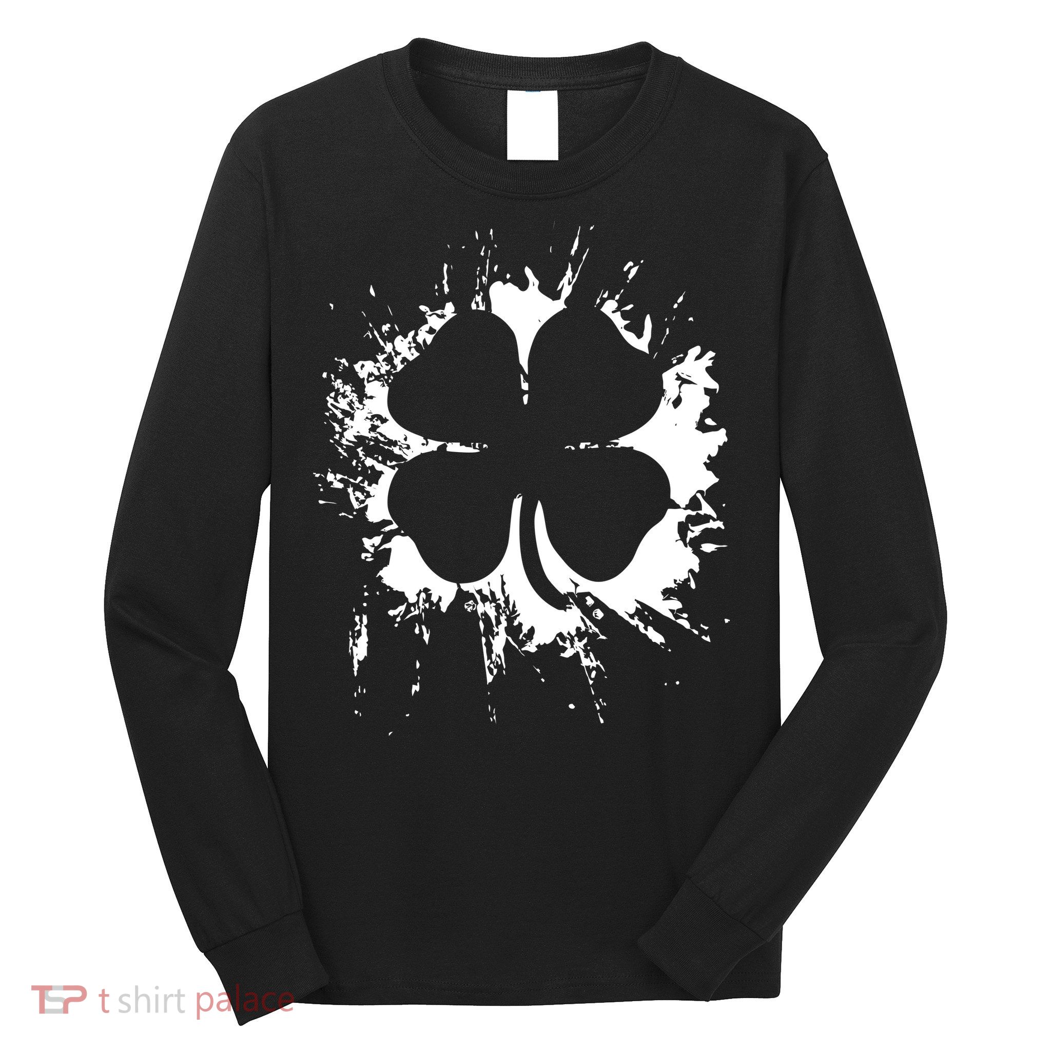 Cloverleaf Trace Splatter St. Patrick's Day Long Sleeve Shirt