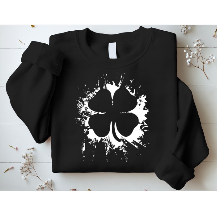 Cloverleaf Trace Splatter St. Patrick's Day Sweatshirt