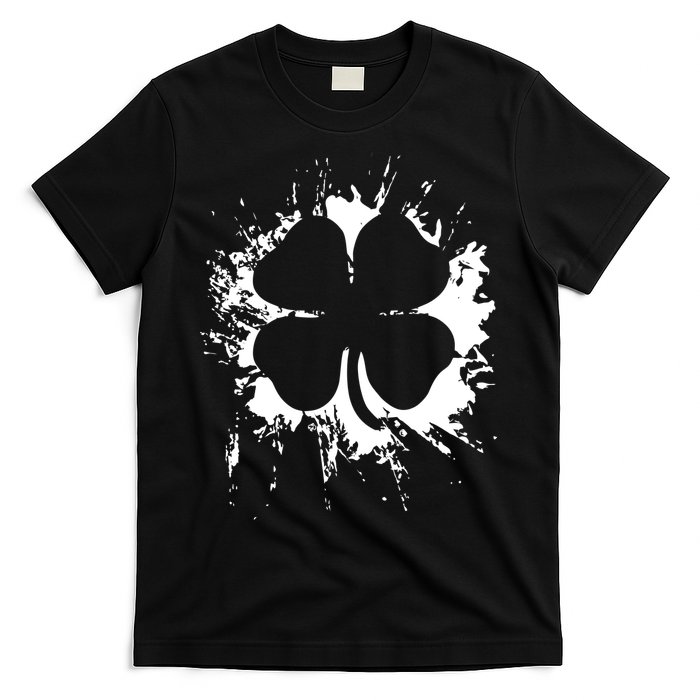 Cloverleaf Trace Splatter St. Patrick's Day T-Shirt