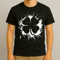 Cloverleaf Trace Splatter St. Patrick's Day T-Shirt