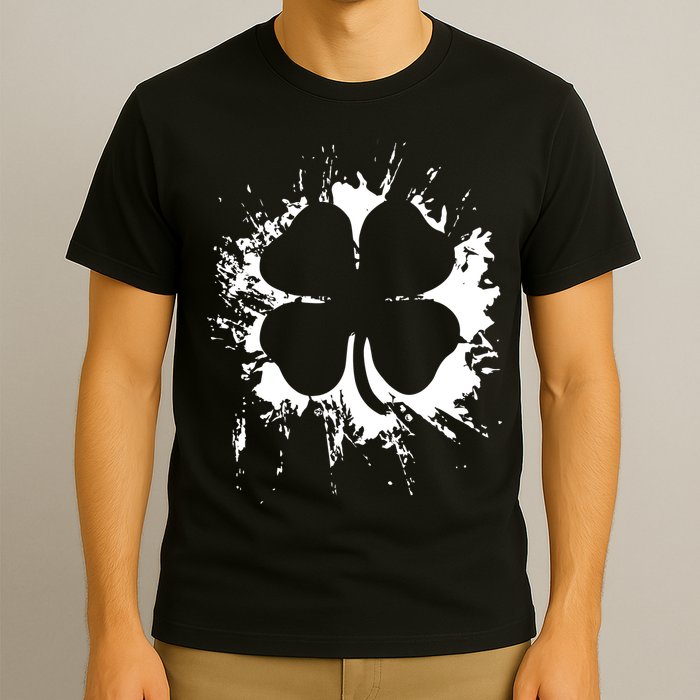 Cloverleaf Trace Splatter St. Patrick's Day T-Shirt