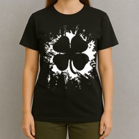 Cloverleaf Trace Splatter St. Patrick's Day T-Shirt