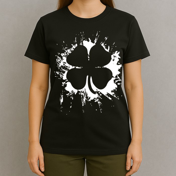 Cloverleaf Trace Splatter St. Patrick's Day T-Shirt