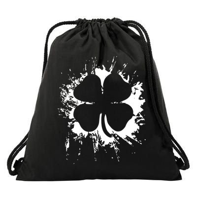 Cloverleaf Trace Splatter St. Patrick's Day Drawstring Bag