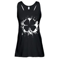 Cloverleaf Trace Splatter St. Patrick's Day Ladies Essential Flowy Tank