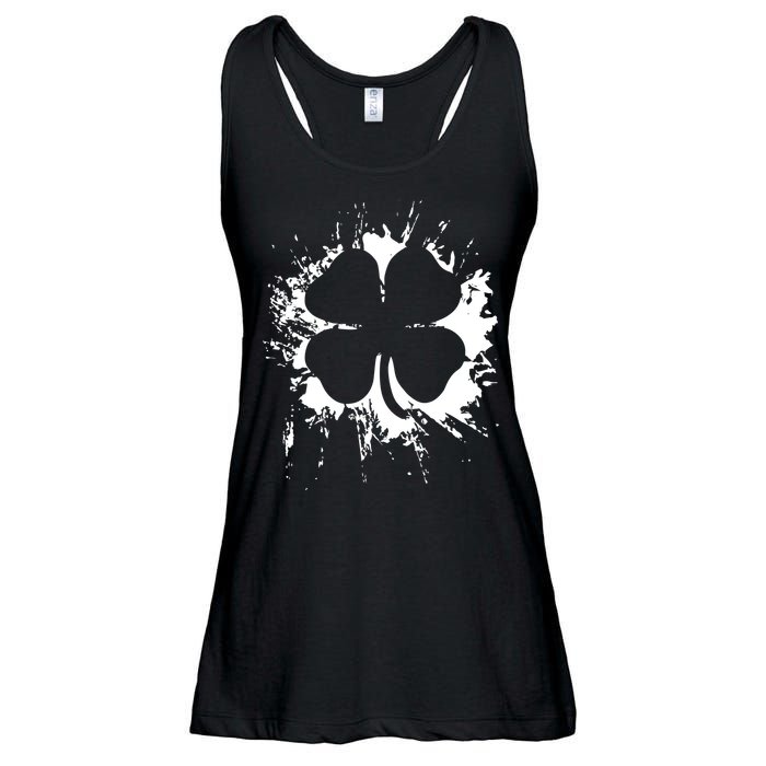 Cloverleaf Trace Splatter St. Patrick's Day Ladies Essential Flowy Tank