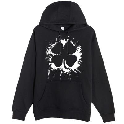 Cloverleaf Trace Splatter St. Patrick's Day Premium Pullover Hoodie