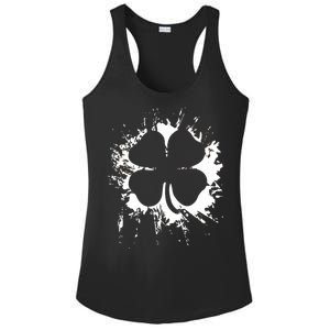 Cloverleaf Trace Splatter St. Patrick's Day Ladies PosiCharge Competitor Racerback Tank