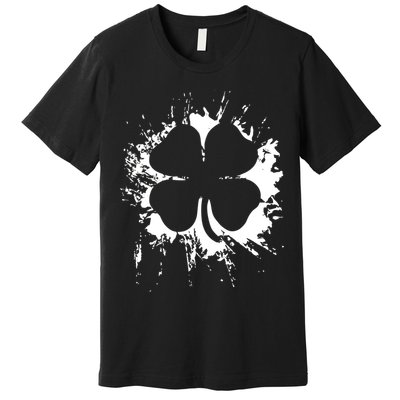 Cloverleaf Trace Splatter St. Patrick's Day Premium T-Shirt