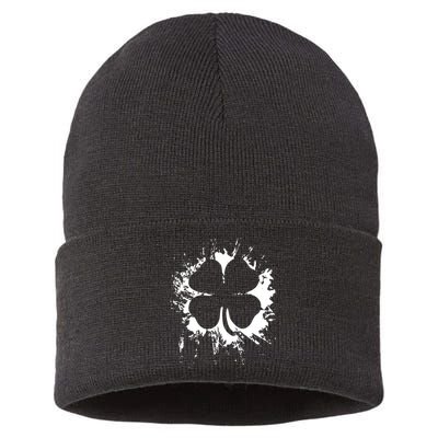 Cloverleaf Trace Splatter St. Patrick's Day Sustainable Knit Beanie