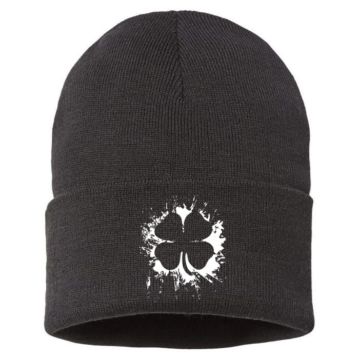 Cloverleaf Trace Splatter St. Patrick's Day Sustainable Knit Beanie