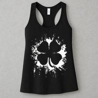 Cloverleaf Trace Splatter St. Patrick's Day Womens Tank Top