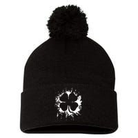 Cloverleaf Trace Splatter St. Patrick's Day Pom Pom 12in Knit Beanie