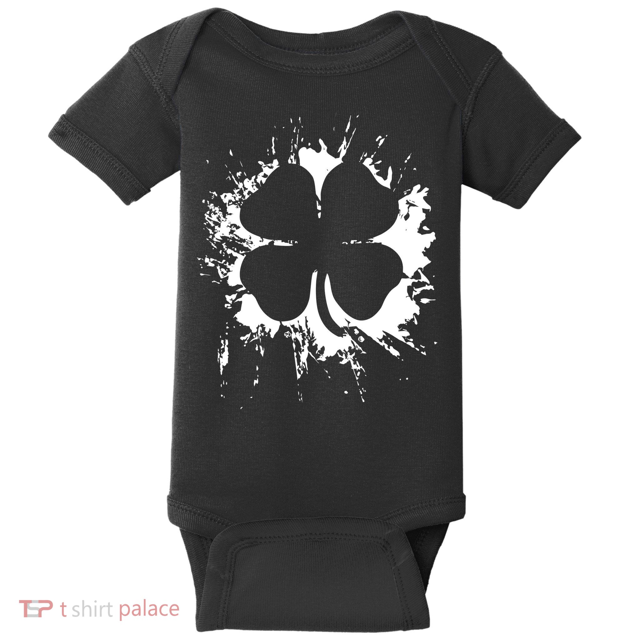 Cloverleaf Trace Splatter St. Patrick's Day Baby Bodysuit
