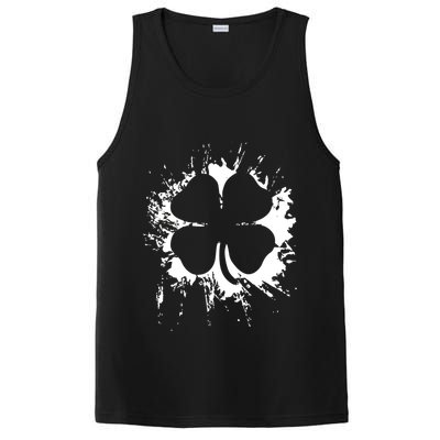 Cloverleaf Trace Splatter St. Patrick's Day PosiCharge Competitor Tank