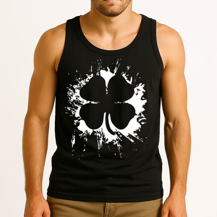 Cloverleaf Trace Splatter St. Patrick's Day Tank Top