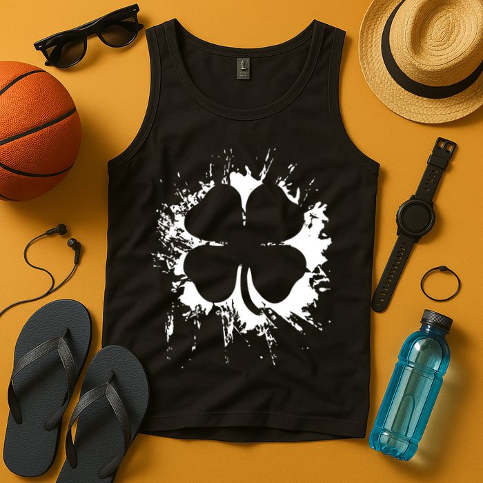 Cloverleaf Trace Splatter St. Patrick's Day Tank Top