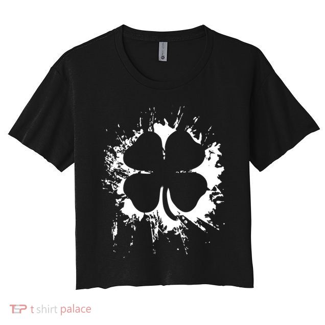 Cloverleaf Trace Splatter St. Patrick's Day Crop Top