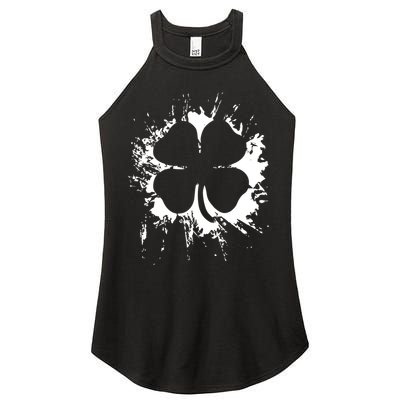 Cloverleaf Trace Splatter St. Patrick's Day Women's Perfect Tri Rocker Tank