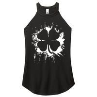 Cloverleaf Trace Splatter St. Patrick's Day Women's Perfect Tri Rocker Tank