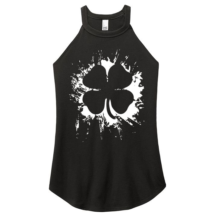 Cloverleaf Trace Splatter St. Patrick's Day Women's Perfect Tri Rocker Tank