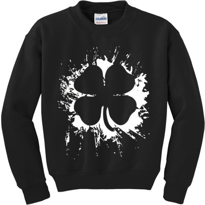 Cloverleaf Trace Splatter St. Patrick's Day Kids Sweatshirt