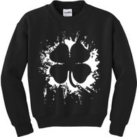Cloverleaf Trace Splatter St. Patrick's Day Kids Sweatshirt