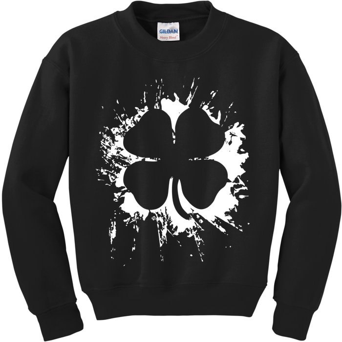 Cloverleaf Trace Splatter St. Patrick's Day Kids Sweatshirt