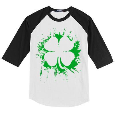 Cloverleaf Trace Splatter St. Patrick's Day Kids Colorblock Raglan Jersey