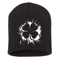 Cloverleaf Trace Splatter St. Patrick's Day Short Acrylic Beanie