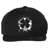 Cloverleaf Trace Splatter St. Patrick's Day Wool Snapback Cap