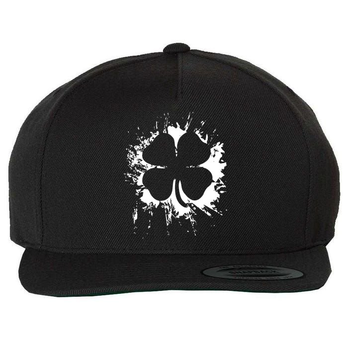 Cloverleaf Trace Splatter St. Patrick's Day Wool Snapback Cap