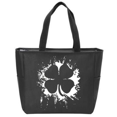 Cloverleaf Trace Splatter St. Patrick's Day Zip Tote Bag