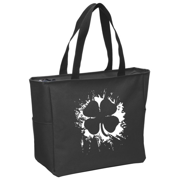 Cloverleaf Trace Splatter St. Patrick's Day Zip Tote Bag