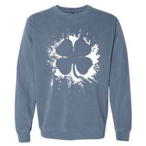 Cloverleaf Trace Splatter St. Patrick's Day Garment-Dyed Sweatshirt