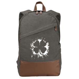 Cloverleaf Trace Splatter St. Patrick's Day Cotton Canvas Backpack