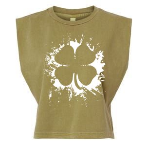 Cloverleaf Trace Splatter St. Patrick's Day Garment-Dyed Women's Muscle Tee