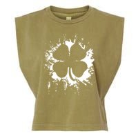 Cloverleaf Trace Splatter St. Patrick's Day Garment-Dyed Women's Muscle Tee