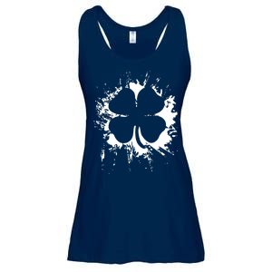 Cloverleaf Trace Splatter St. Patrick's Day Ladies Essential Flowy Tank