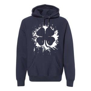 Cloverleaf Trace Splatter St. Patrick's Day Premium Hoodie