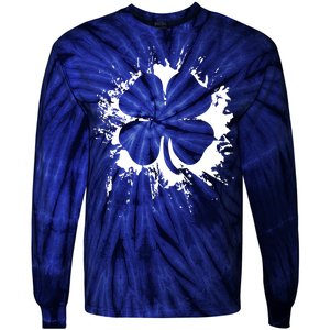 Cloverleaf Trace Splatter St. Patrick's Day Tie-Dye Long Sleeve Shirt