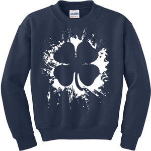 Cloverleaf Trace Splatter St. Patrick's Day Kids Sweatshirt