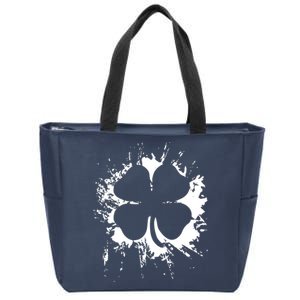 Cloverleaf Trace Splatter St. Patrick's Day Zip Tote Bag