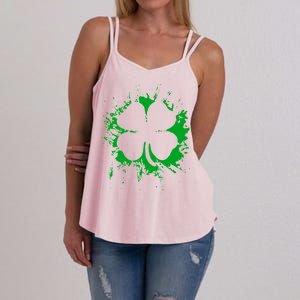 Cloverleaf Trace Splatter St. Patrick's Day Women's Strappy Tank