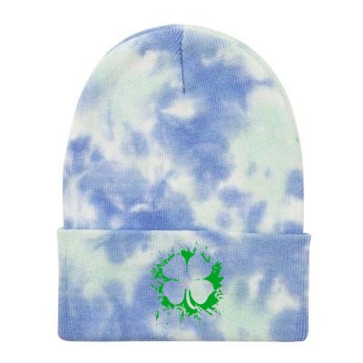 Cloverleaf Trace Splatter St. Patrick's Day Tie Dye 12in Knit Beanie