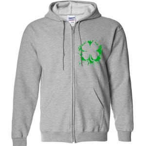 Cloverleaf Trace Splatter St. Patrick's Day Full Zip Hoodie