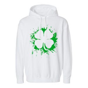 Cloverleaf Trace Splatter St. Patrick's Day Garment-Dyed Fleece Hoodie